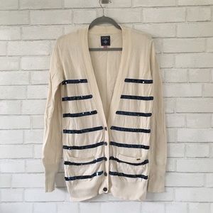 Victoria's Secret💋PINK White & Navy Cardigan